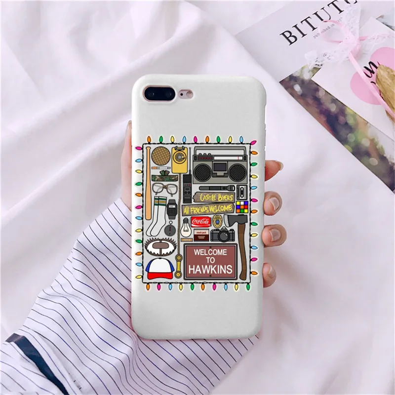TPU Необычные вещи Рождественские огни чехол для iPhone 7 6S 8 Plus X 5s SE мягкая Матовая силиконовая, в цветах радуги чехлы для телефонов задняя крышка Funda - Цвет: TPU