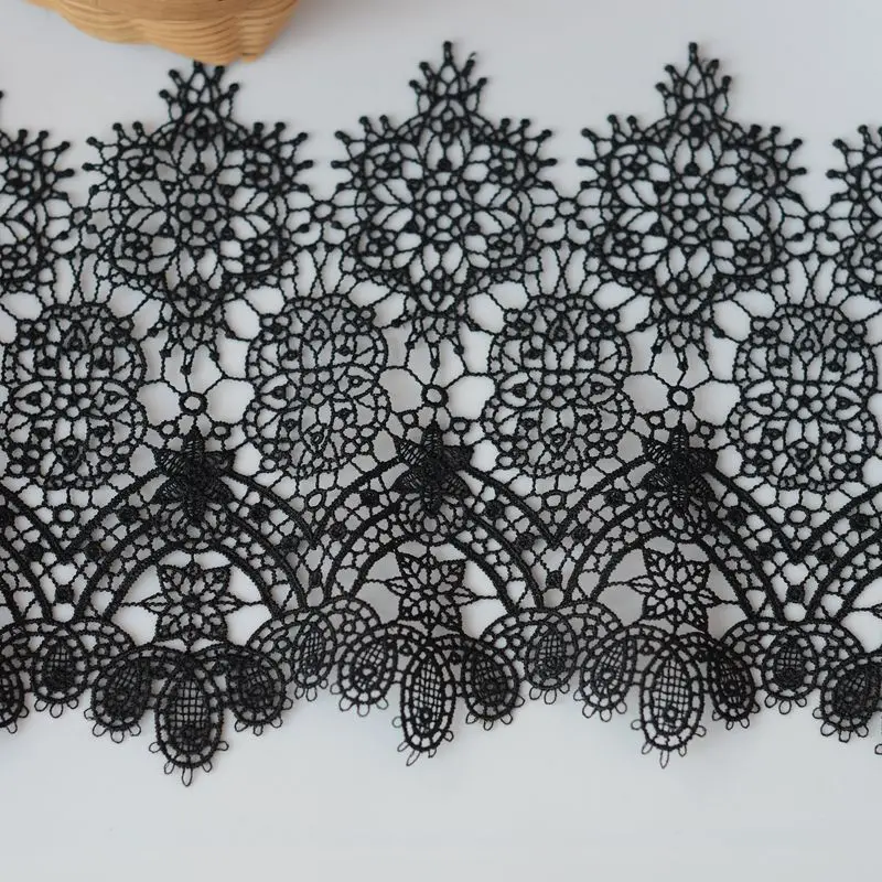 

hot sale Lace accessories Black fine water soluble embroidery lace 16 cm H1602