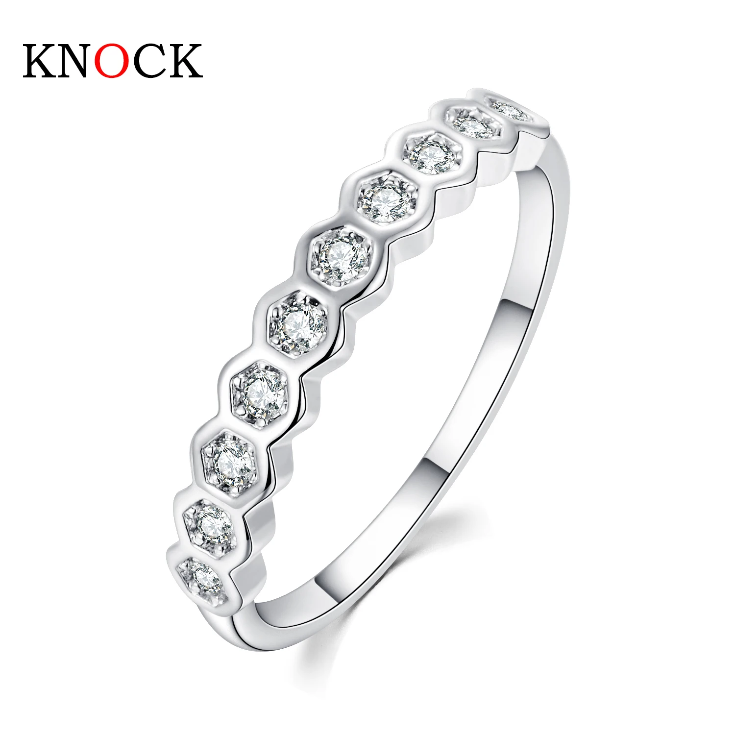 Женское кольцо с имитацией вечности KNOCK Carat круглые кольца кубическим цирконием