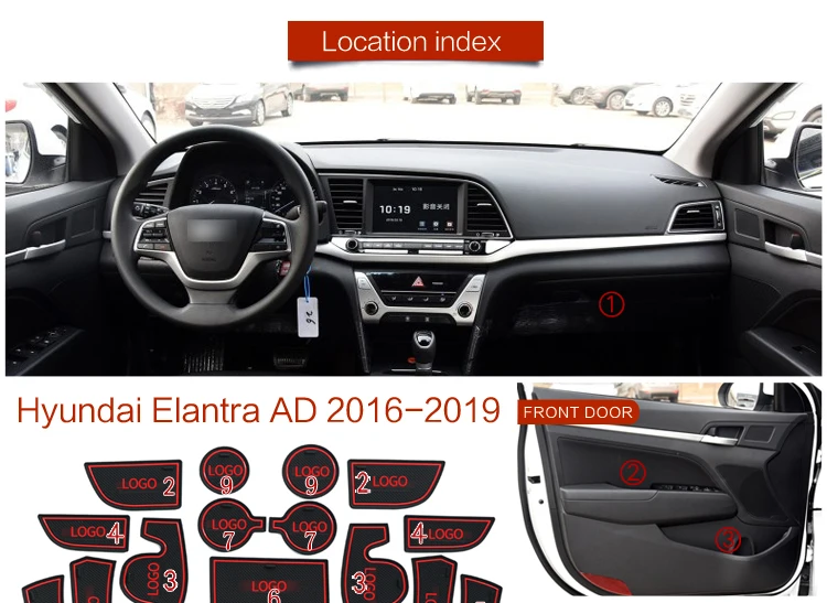 Противоскользящий коврик для hyundai Elantra AD Avante Super Elantra Sport Gate Slot Coaster анти-грязный Коврик для двери