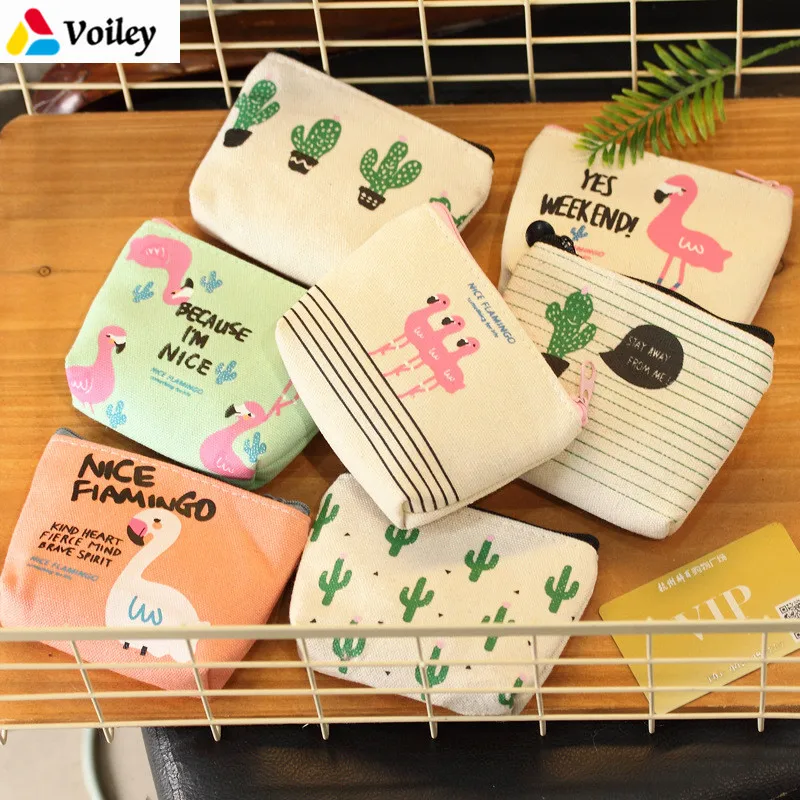 Детские украшения для душа милые Фламинго кактусы Кошельки монет на день