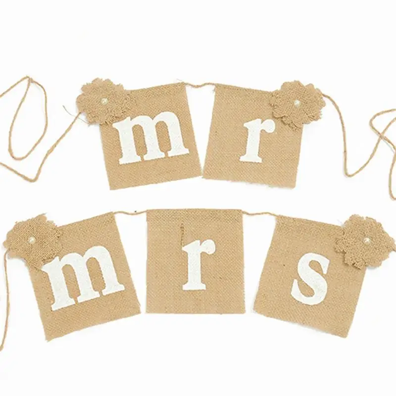 2017 Новый Weding партия Декор Винтаж Mr &amp Mrs Бантинг гирлянда стул створки баннер