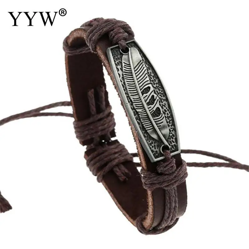 Розничная продажа Уникальный унисекс браслет для мужчин индивидуальный кожаный