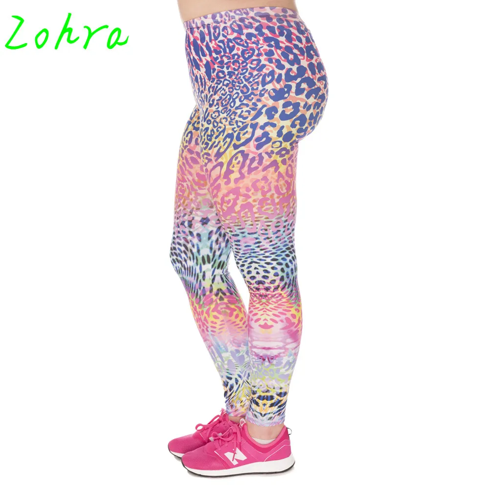 Zohra 2017 пухленькие леггинсы большого размера с леопардовым принтом высокой талией