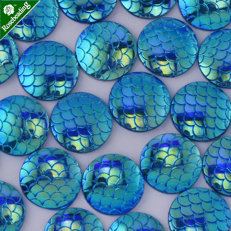 50 шт. 16 мм русалки кабошоны кабошон рыба чешуя дракон змея кожа Кабошоны |
