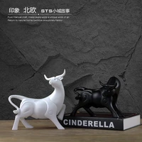modern creative resin cow bull statue vintage home decor crafts room decoration objects resin bar lucky cattle animal figurines