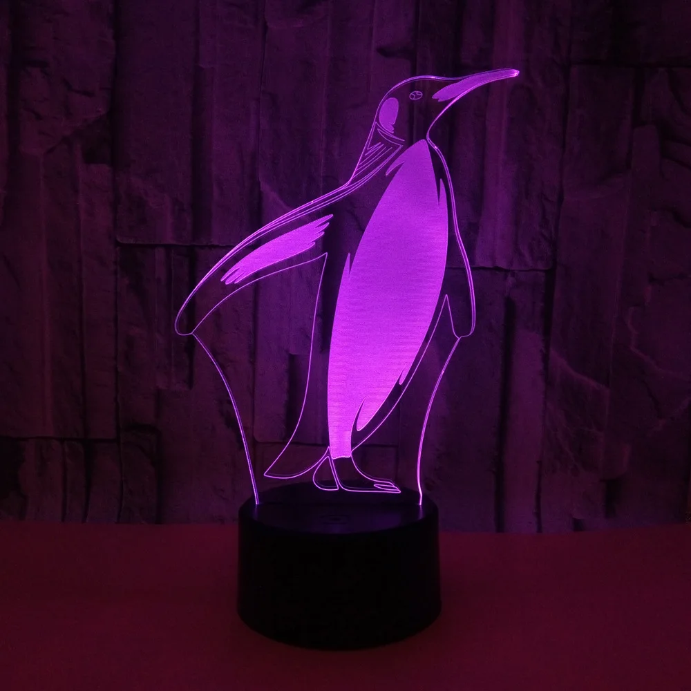 Пингвин рождественские подарки USB 3D Ночник Новинка Luminaria Led Usb 3d детская лампа De Mesa