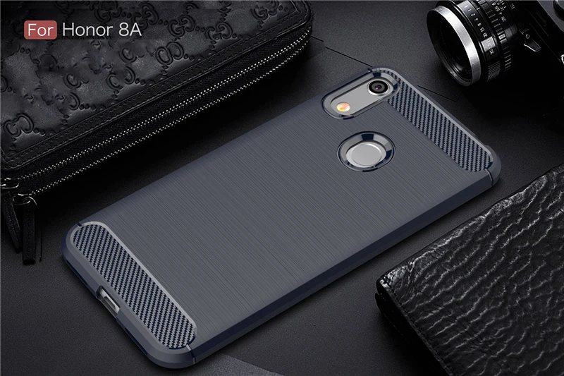 Для Honor 8A чехол из углеродного волокна противоударный чехол для телефона для huawei Honor 8A 8 A чехол Полная защита бампер гибкий корпус