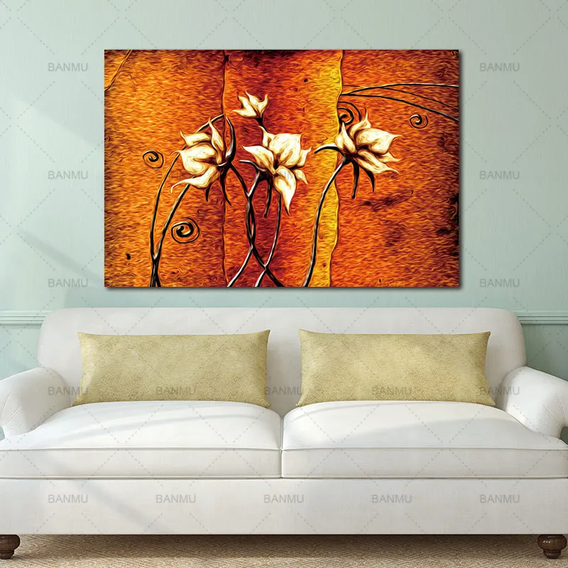 Picture Canvas Painting Flower Design Home Decor Print Wall Art Modular on for Living Room No Frame | Дом и сад