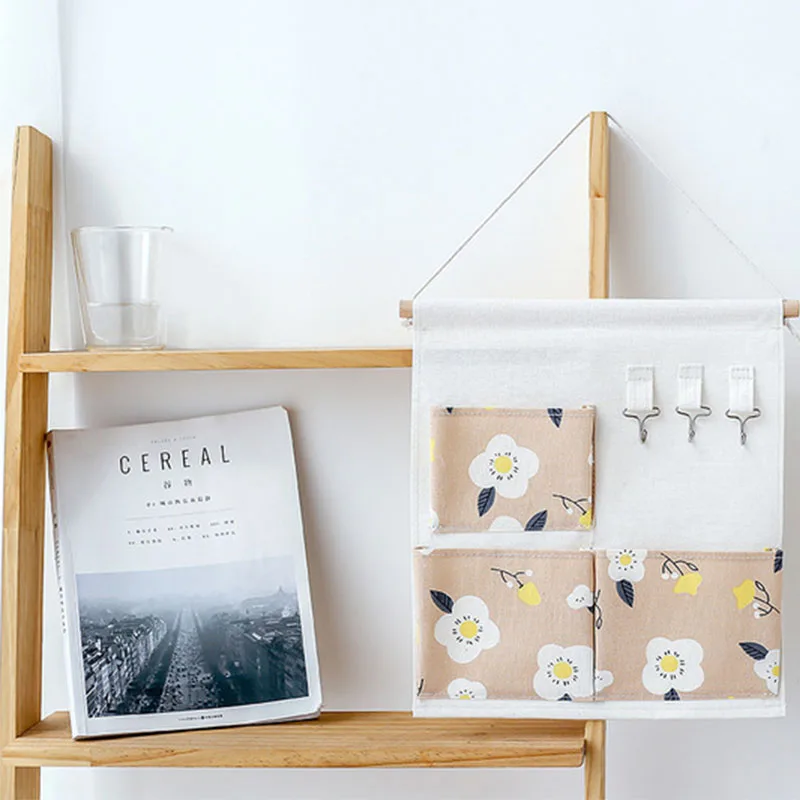 Millet Пшеница мультфильм ткань настенный 3 кармана с крючками для замены ключей