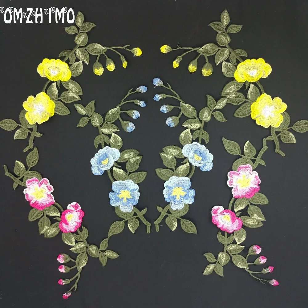 3 цвета 2 шт./компл. аппликация в виде Розы вышивка на шее цветочные нашивки для