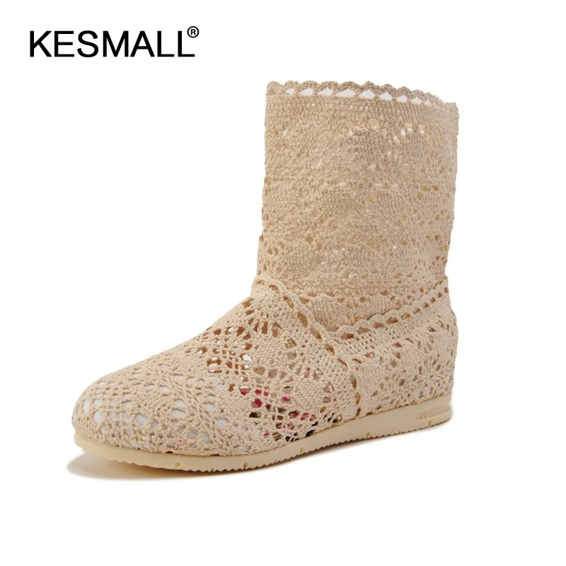 2019 г. Новые летние стильные ботинки модная женская обувь с вырезами вязаные
