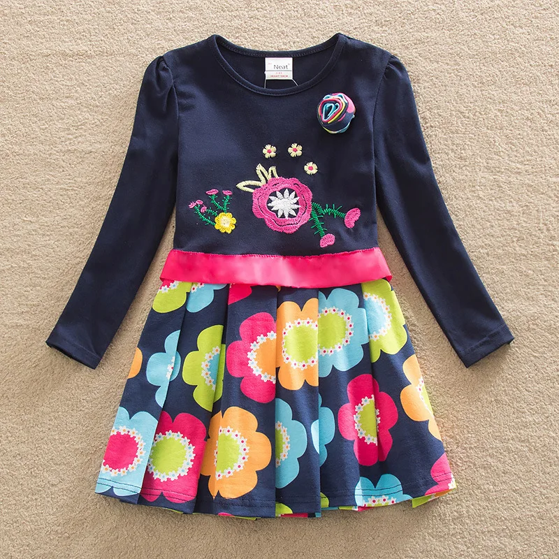 IENENS Autumn Spring Infant Kids Children Girl Clothes Child Clothing Grils fashion Cotton Print Dress Dresses Long Sleeves | Детская