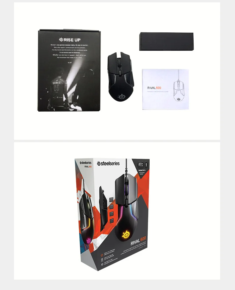 Проводная игровая мышь SteelSeries Rival 600, RGB, программирование макросов, двойной датчик противовеса, противоскользящая мышь свободного веса