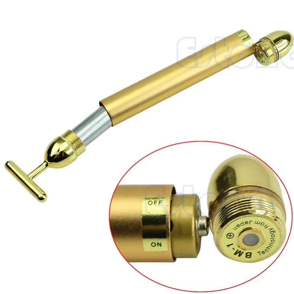 24k золотой массажер для лица вибромассажер лицевой валик красоты палка подтяжка