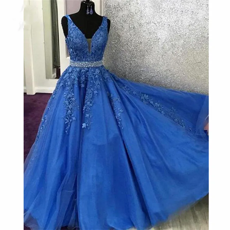 Синие элегантные вечерние платья пышное платье для выпускного вечера с