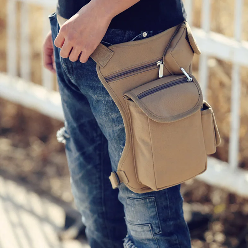 

Men's Canvas Drop motorcycle Leg Bag Waist Fanny Pack Belt moto accessories