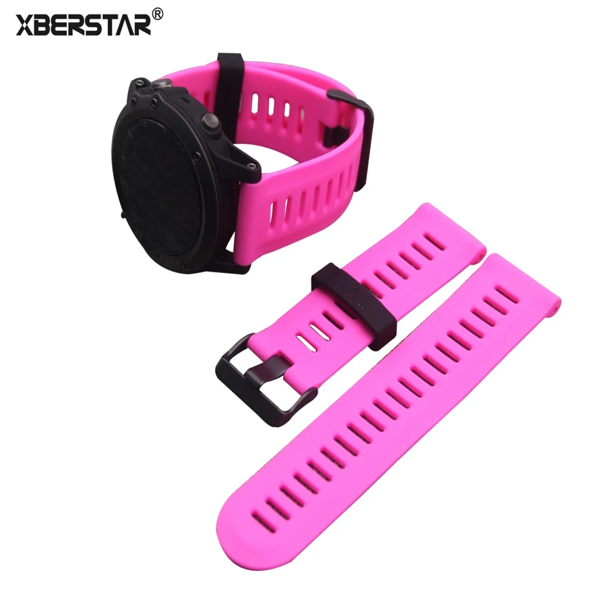 Силиконовый резиновый ремешок для наручных часов Garmin Fenix 3 Fenix3 HR пульсометр GPS