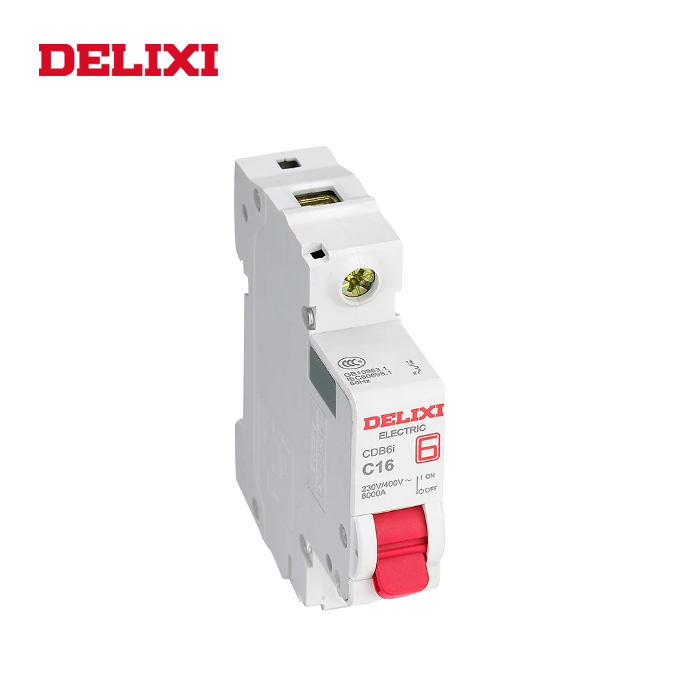DELIXI CDB6i 1P Мини автомат защити цепи 230/400V AC 1A 2A 3A 6A 10A 16A 20A 25A 32A 40A 50A 63A 50 Гц/60 Гц кривая C MCB