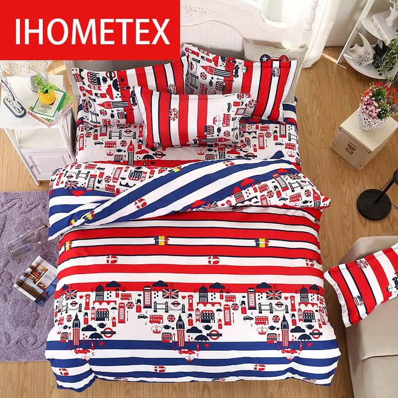 Коричневый Постельные Принадлежности Устанавливает Якорь Красный Голубой