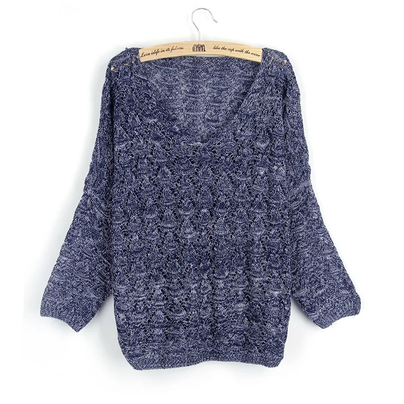 Лидер продаж женский свитер Свободный вязаный с v-образным вырезом тонкое пальто