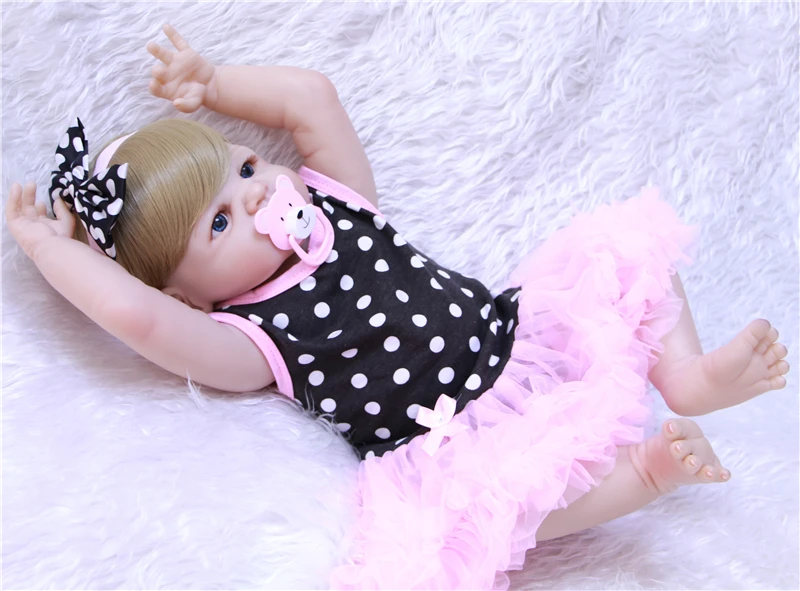 55 см девочка bebe bonecas reborn Младенцы полный силикон baby куклы ручной работы