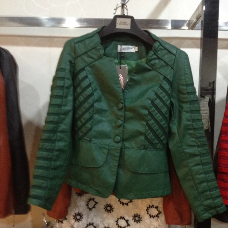 2020 Модная тонкая куртка из искусственной кожи Женское пальто новый европейский