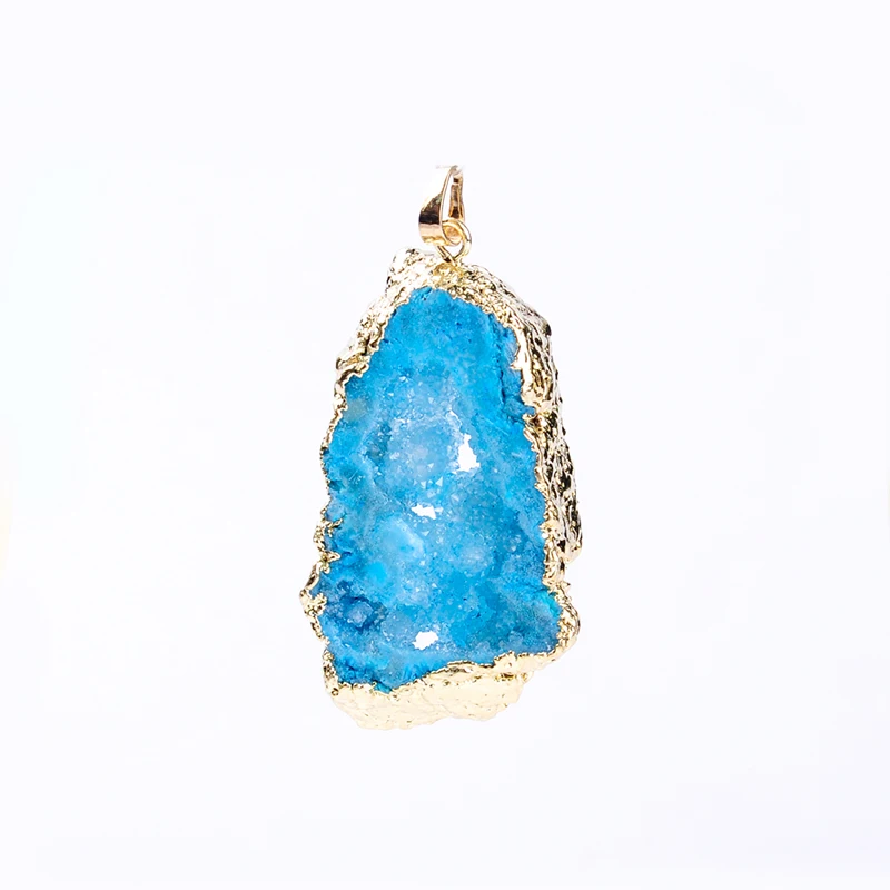 Top quality semi-precious irregular geode druzy natural stone agata pendant DIY jewelry making for necklace | Украшения и