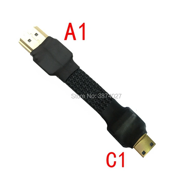 FPV Mini HDMI совместимый штекер к Micro экранированный плоский кабель FPC 5 см для