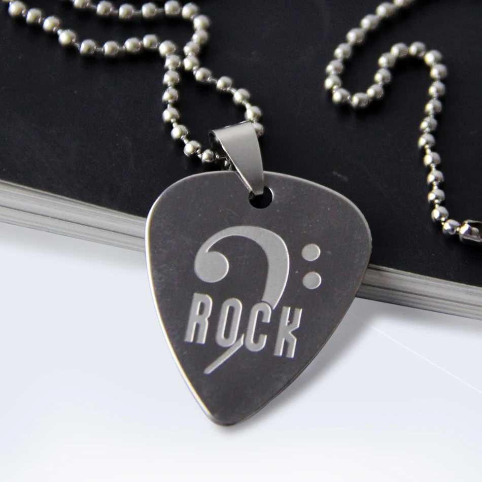 Металлическое ожерелье из нержавеющей стали|guitar plectrum|bass guitar plectrumsguitar pick necklace |