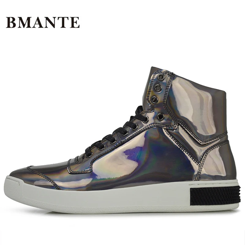2017 известный бренд мужская Серебряная обувь голографический стиль хип-хоп
