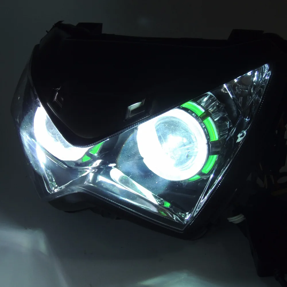Для Kawasaki Z800 Halo Eye HID проектор головной светильник в сборе для Kawasaki Z800 2013 зеленый красный синий светильник
