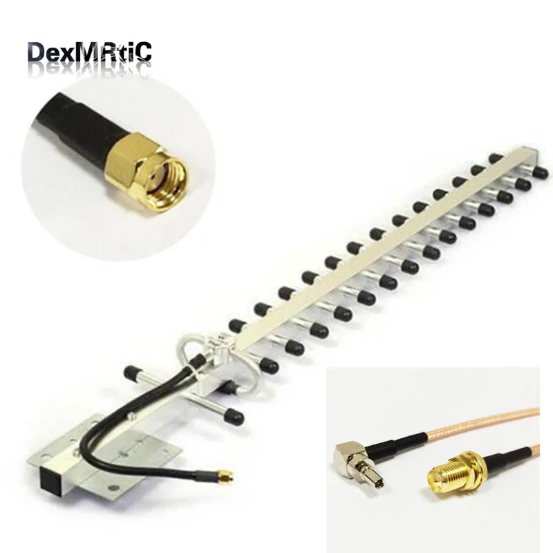 3G yagi RP-SMA наружная антенна 25dBi 1880-1920/1990-2170MHZ Антенна + 1 шт разъем для CRC9 Male RG316 15 см |