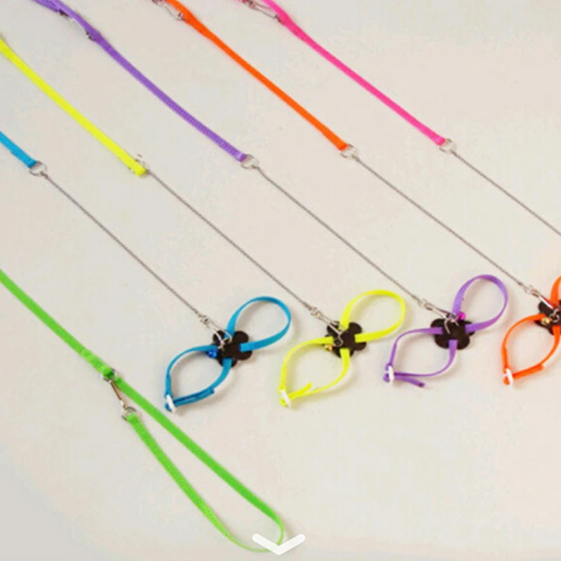 Цветная яркая большая шлейка для птицы и поводка регулируемый светильник мягкие