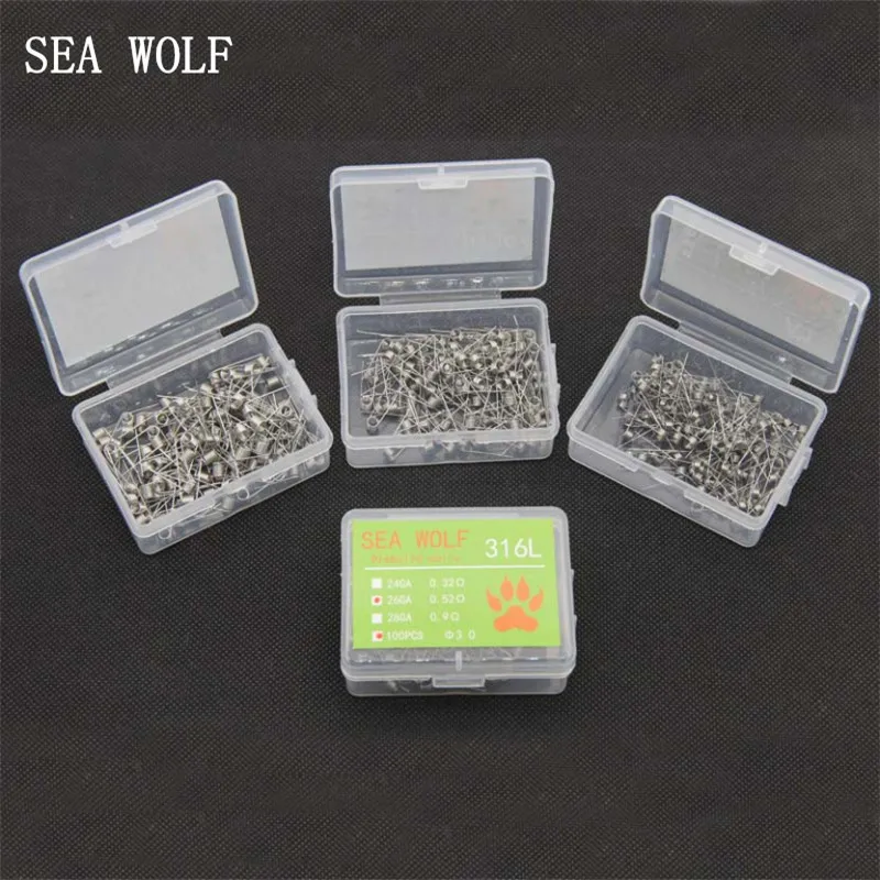 SEA WOLF SS316L предварительно спиральный нагревательный провод 24GA 26GA 28GA готовые