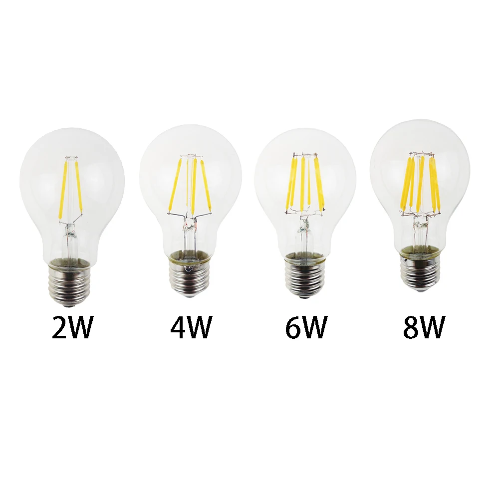 

Led Bulb Filament bulbsled light Edison lamps super bright 2W 4W 6W 8W options AC220-240V incandescent Decor new Light bar Q
