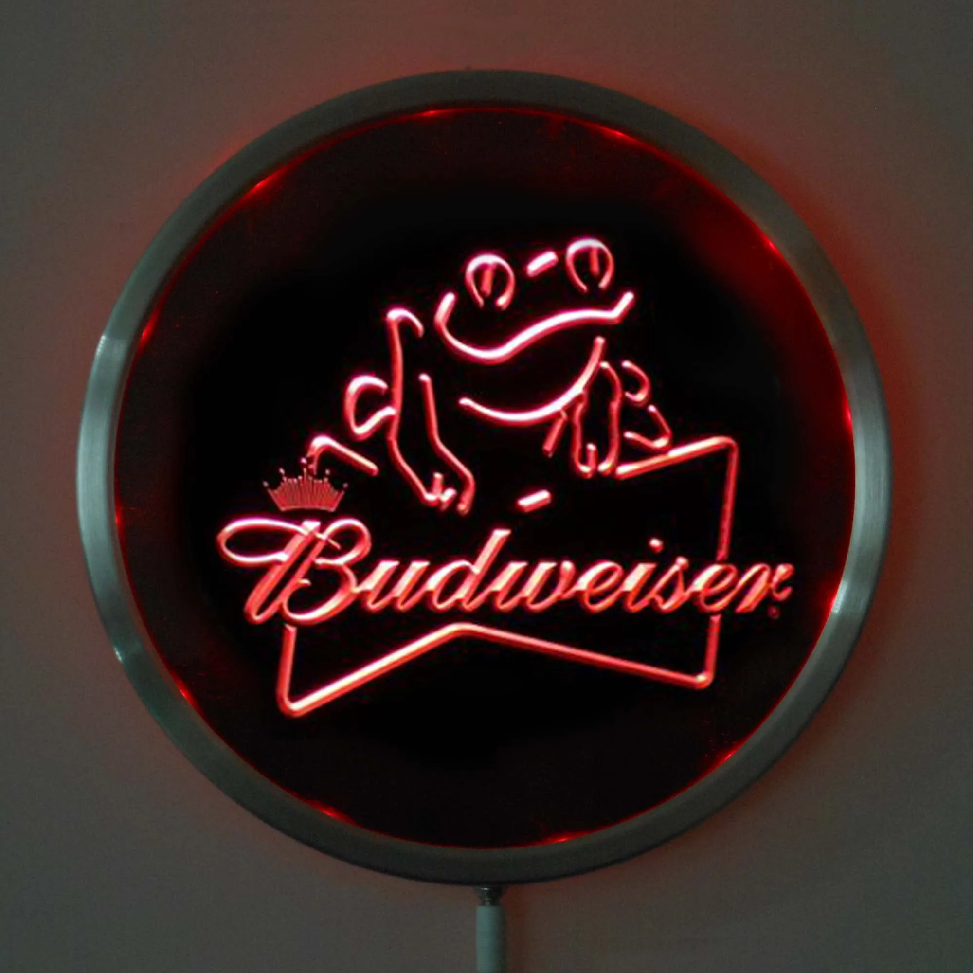 Rs-a0032 лягушка Budweiser пивные светодиодсветодиодный Неоновые Круглые вывески 25 см/10