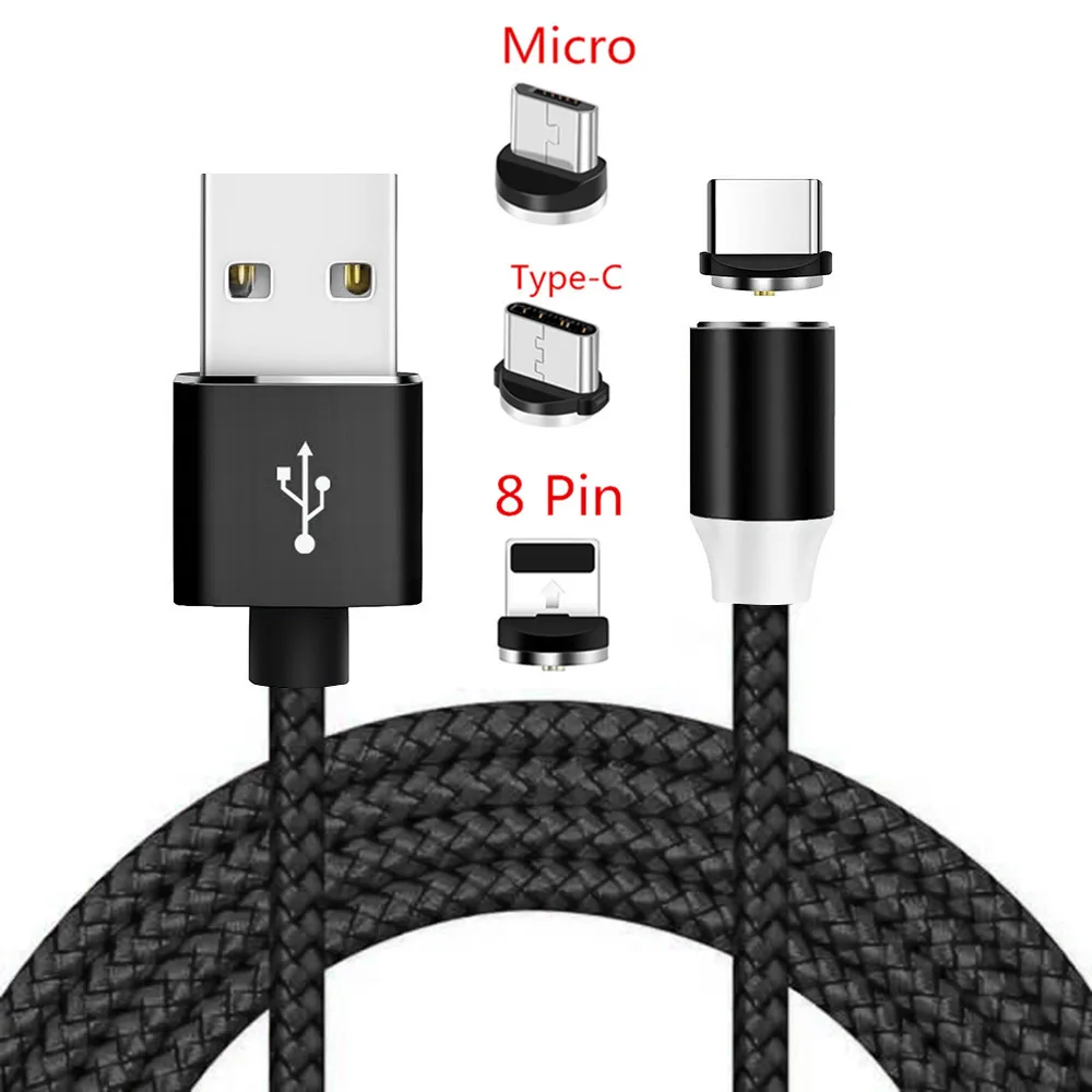 Магнитный зарядный кабель со светодиодной подсветкой Micro USB для Apple iphone X 7 8 6 Xs Max XR