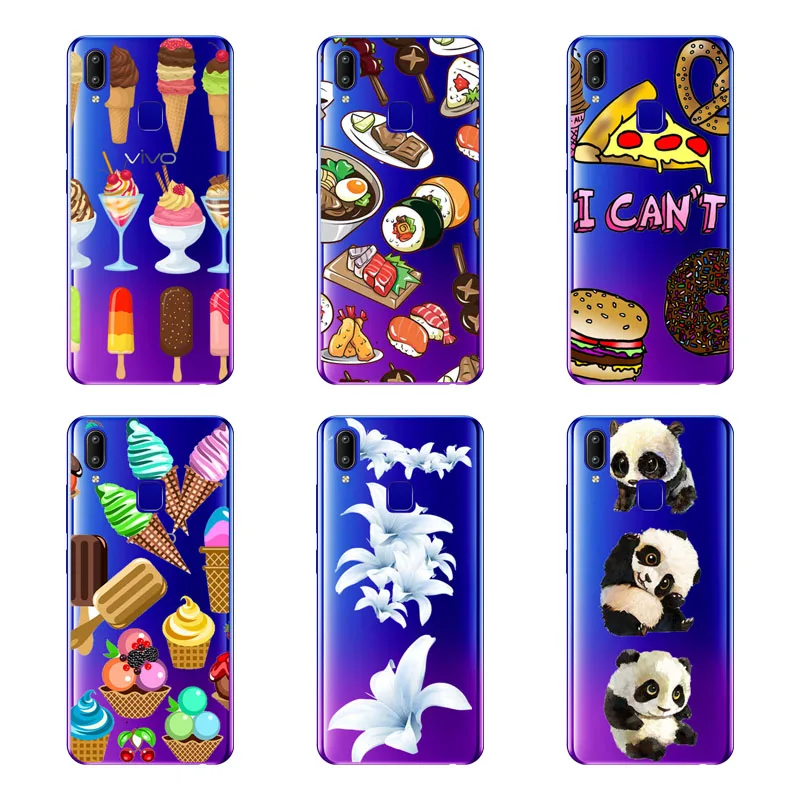 ДЛЯ vivo Y95 Y91 чехол силиконовая задняя крышка-Чехол черный живописи цветок мягкая