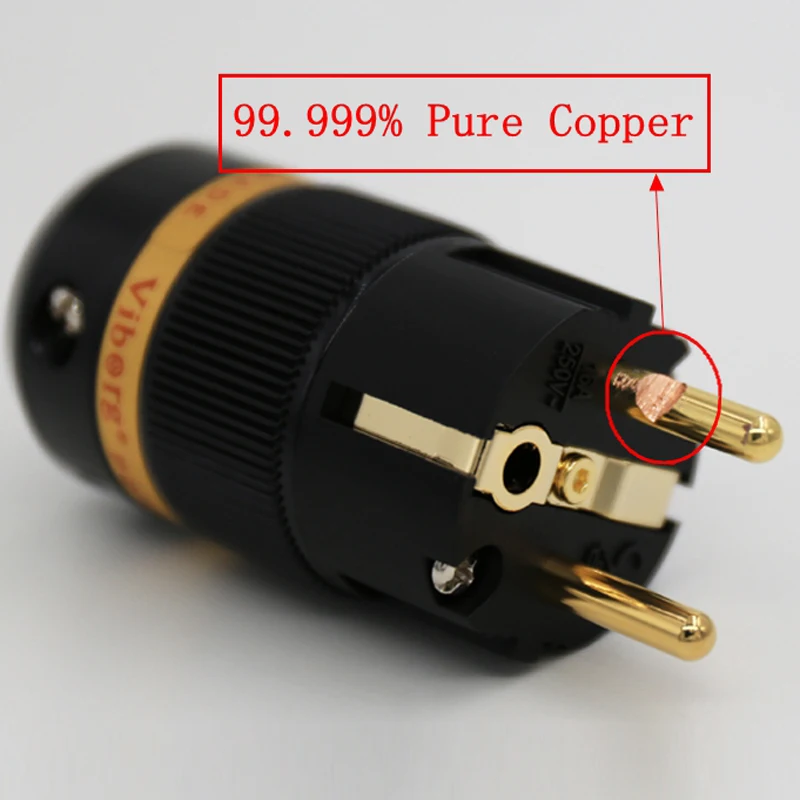 ViborgX1 пара VE501G + VF501G Чистая медь 24K позолоченный разъем питания EU Schuko для Hifi audio