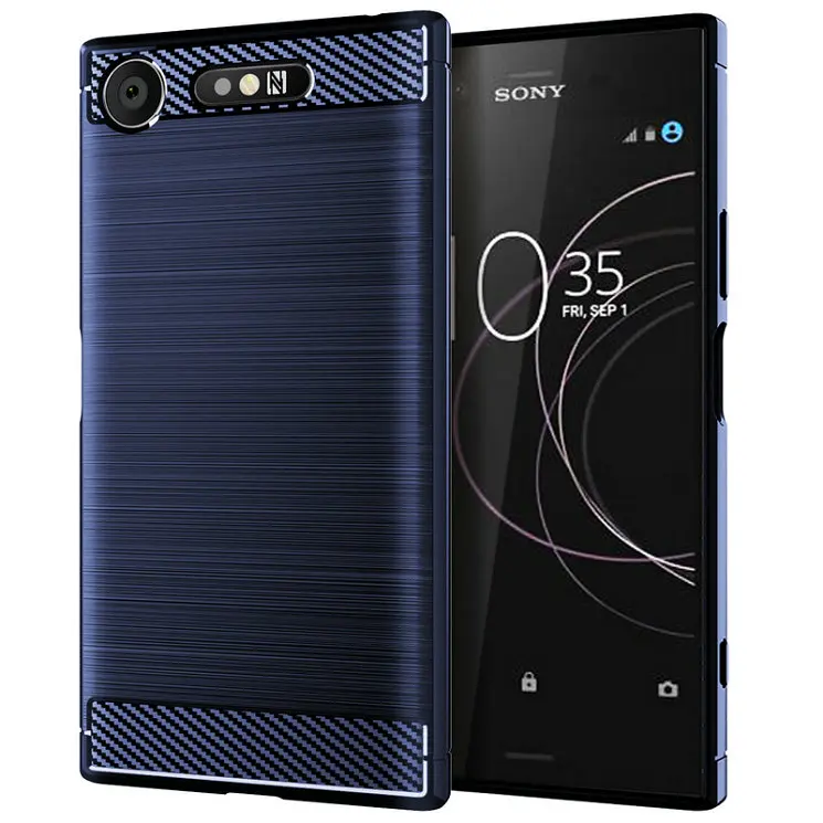 Для sony Xperia XZ1 чехол Силиконовый прочный армированный из углеродного волокна