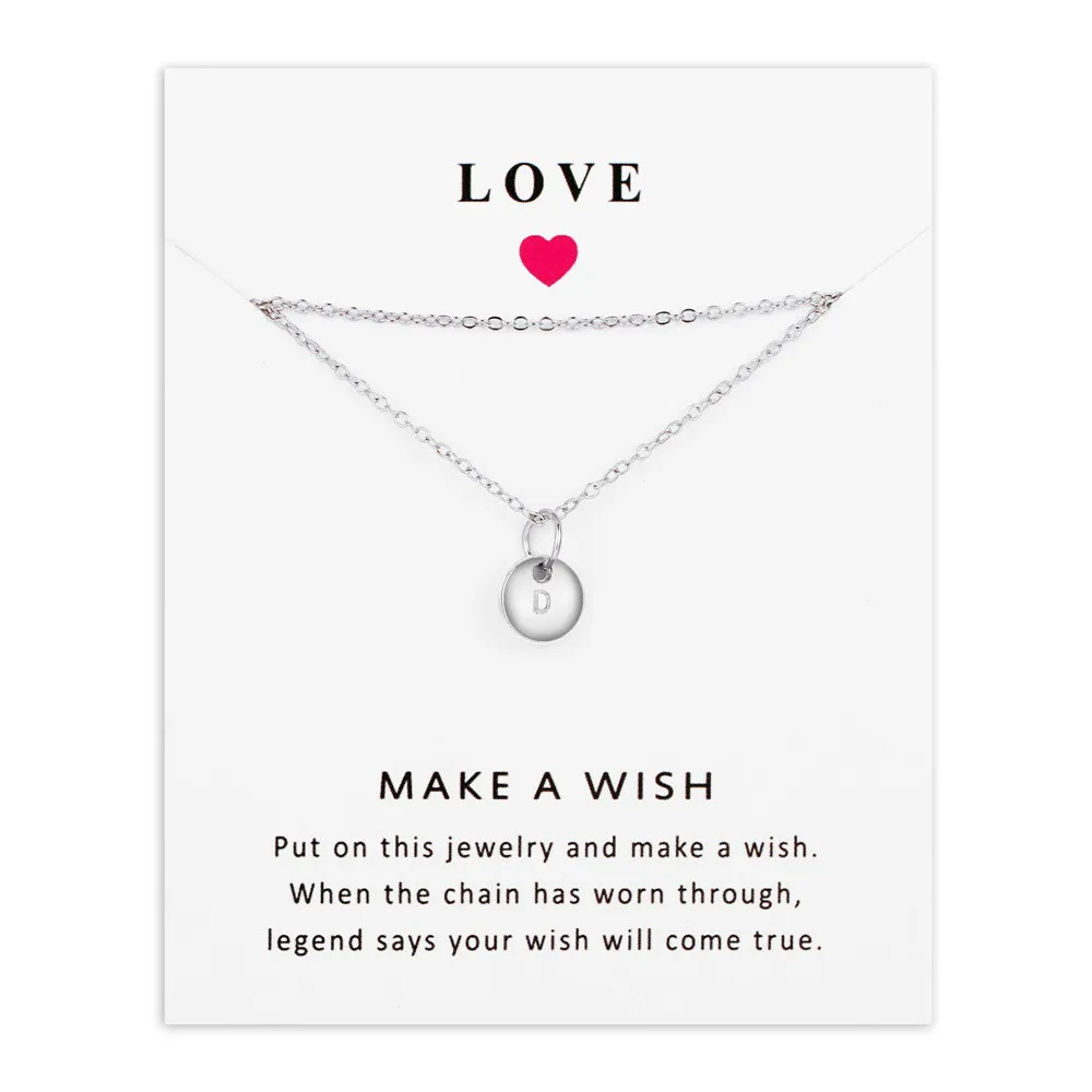Сделайте ожерелье с надписью Wish Card сделай сам имя для женщин золотое серебряное а