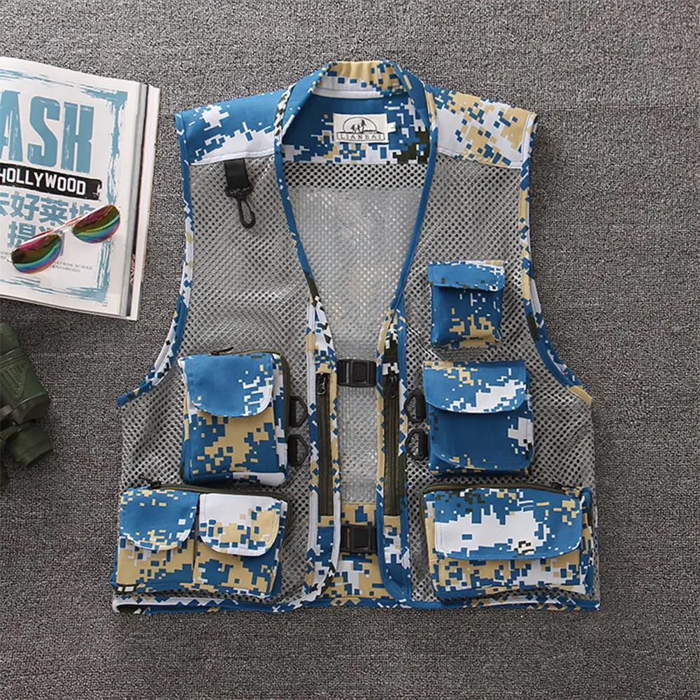 Navy blue Нет открытый мужской pesca fly рыболовный жилет Мульти-карман дышащий сетчатый походный охотничий жилет Профессиональная мужская куртка - Цвет: Navy blue