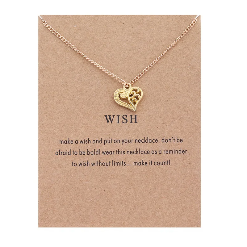 XUSHUI Золотой Цвет Желание любовь сердца Ожерелья &amp Подвески Модные