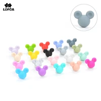 mouse loose silicone beads bpa free teething cartoon make for food grade beads necklace silicone beads teether safe toy baby