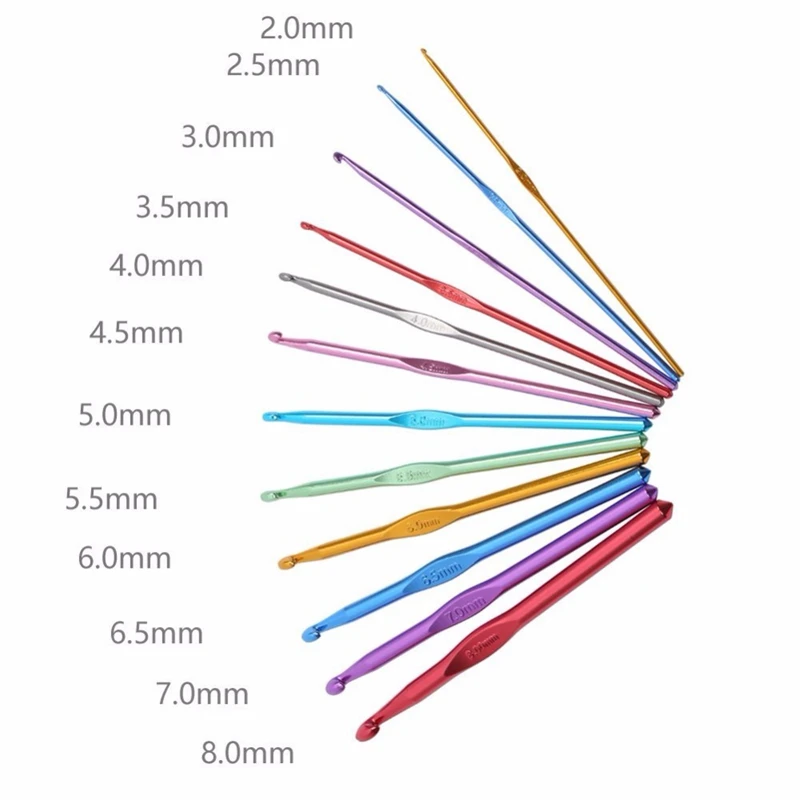 91 шт. Алюминиевые крючки для вязания крючком Набор цветных игл набор одежды