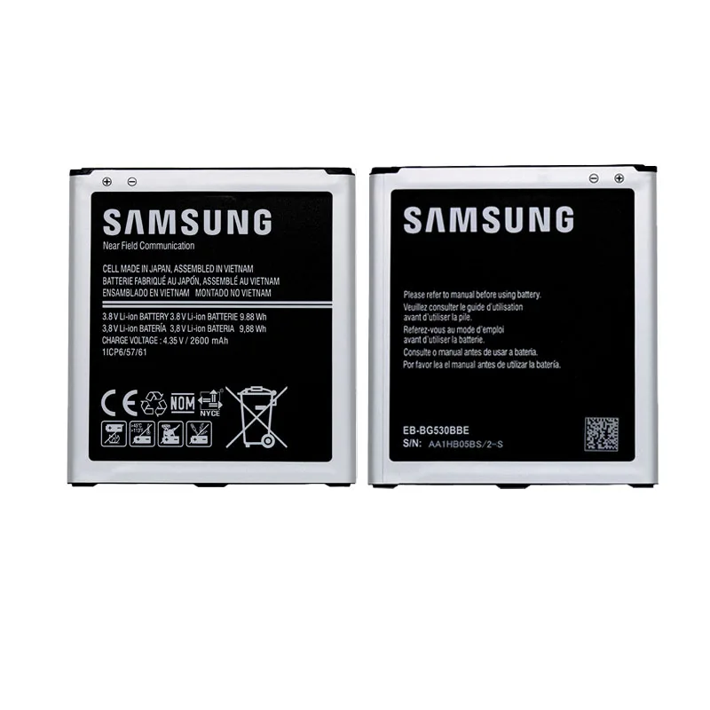 100% Оригинальные Замена Батарея 2600 мАч EB-BG530BBE для samsung Galaxy Grand Prime J3 J5 G530 G530F G530FZ G530Y