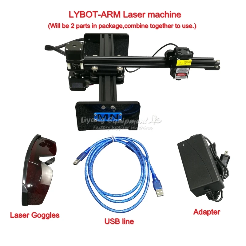 LYbot arm 2417 Настольный Бескаркасный портативный DIY Лазерный Гравировальный Станок с
