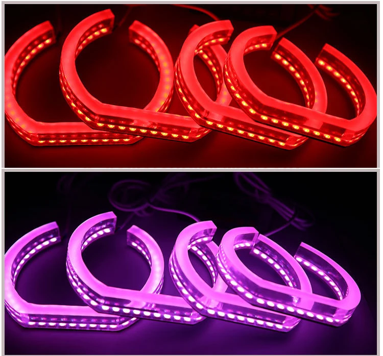 Разноцветные светодиодные кольца с кристаллами RGB в стиле DTM галогенсветильник