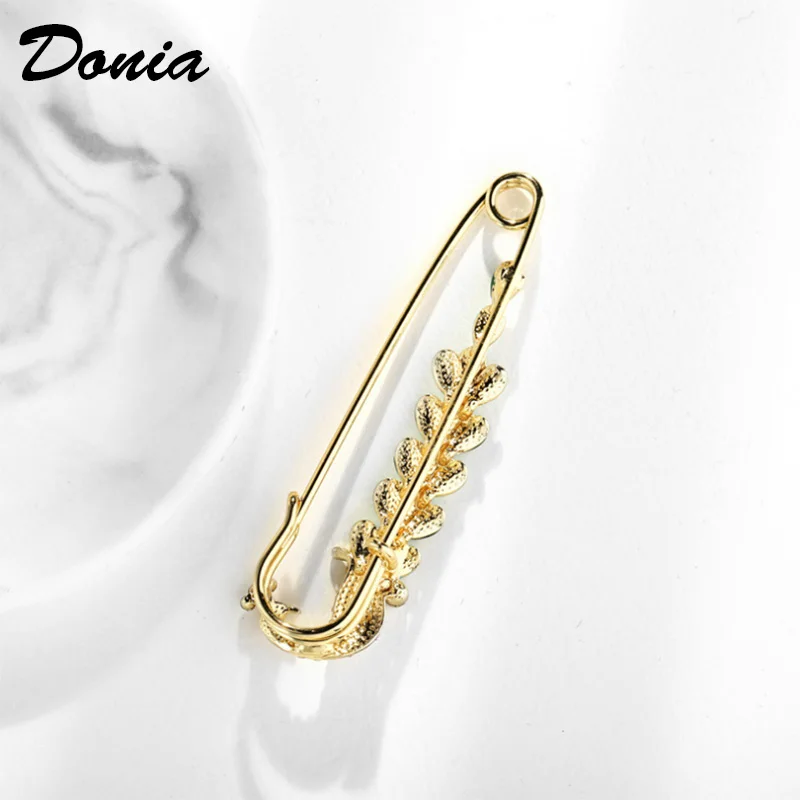 

Donia jewelry Fashion glass Animal Curved Brooch Lady Pin Coat Accessories Corsage Shawl Buckle Gold Painted Corsage